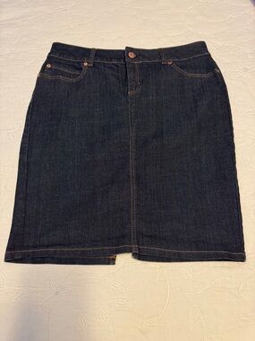 Mixit Dark Blue Denim Pencil Midi Skirt